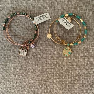 Alex and Ani adorable rose gold and gold charm bracelets sets.